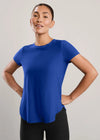 Beyond Yoga Featherweight On The Down low Tee - Ultra Blue Heather
