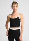 Beyond Yoga Spacedye Slim Racerback Cropped Tank - Darkest Night/Cloud White