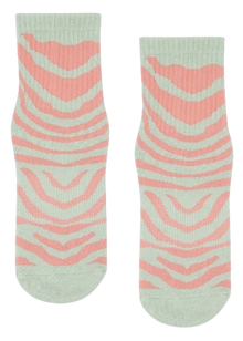  MoveActive Crew Non Slip Grip Socks - Pastel Zebra