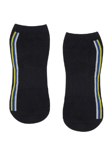 MoveActive Classic Low Rise Grip Socks -Stellar Stripes Black
