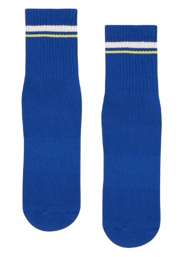 MoveActive Crew Non Slip Grip Socks - Sporty Stripe Indigo