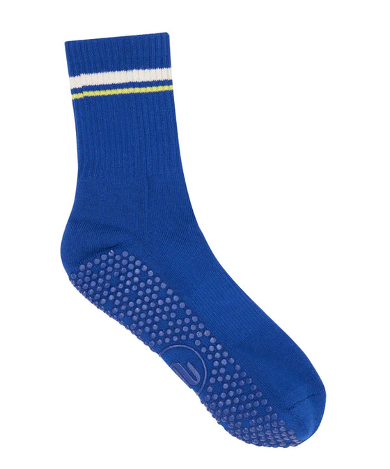 MoveActive Crew Non Slip Grip Socks - Sporty Stripe Indigo