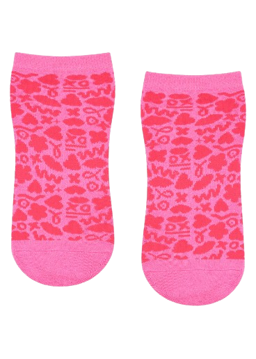 MoveActive Classic Low Rise Grip Socks - Pink XO