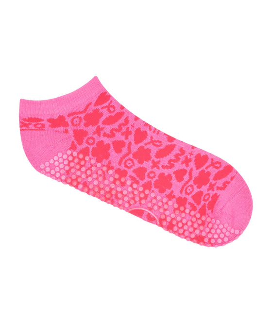 MoveActive Classic Low Rise Grip Socks - Pink XO
