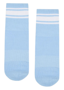  Move Active Classic Crew Grip Socks - Powder Blue Stripes