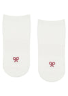 Classic Low Rise Grip Socks - Whimsy Bow White