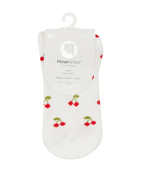  MoveActive Classic Crew Grip Socks - Cherry Pop