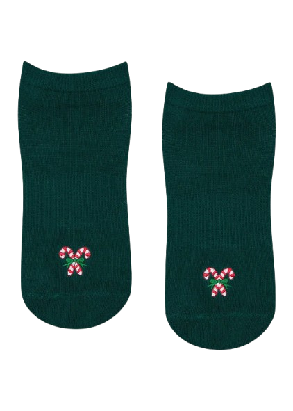 MoveActive Classic Low Rise Grip Socks - Peppermint Candy