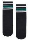MoveActive Crew Non Slip Grip Socks - Midnight Emerald Stripe