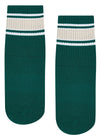 MoveActive Crew Non Slip Grip Socks - Emerald Oat Stripe