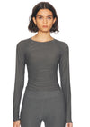 Beyond Yoga Featherweight Your Fit Long Sleeve Top - True Gray Heather
