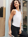 Beyond Yoga Featherweight Your Fit Shirred Tank - White