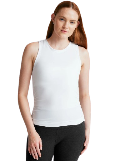 Beyond Yoga Featherweight Your Fit Shirred Tank - White