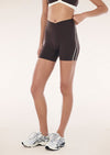 P.E Nation Clarity 5 Inch Bike Short - Coffee/Whisper White