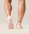 Move Active Classic Low Rise Grip Socks - Gingham Frill Rose