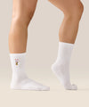MoveActive Classic Crew Grip Socks - Fortune Kitty Ivory