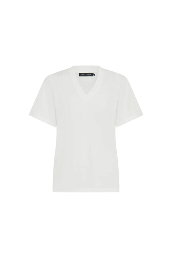 C&M Camilla and Marc Laufey V-Neck Tee - Soft White