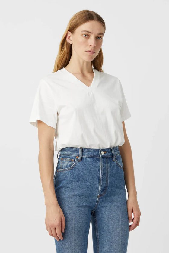 C&M Camilla and Marc Laufey V-Neck Tee - Soft White