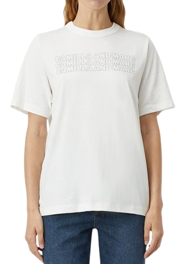 C&M Camilla and Marc Tinsley Tee - Soft White w Ink