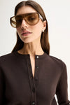 Elka Penny Knit Cardigan - Chocolate