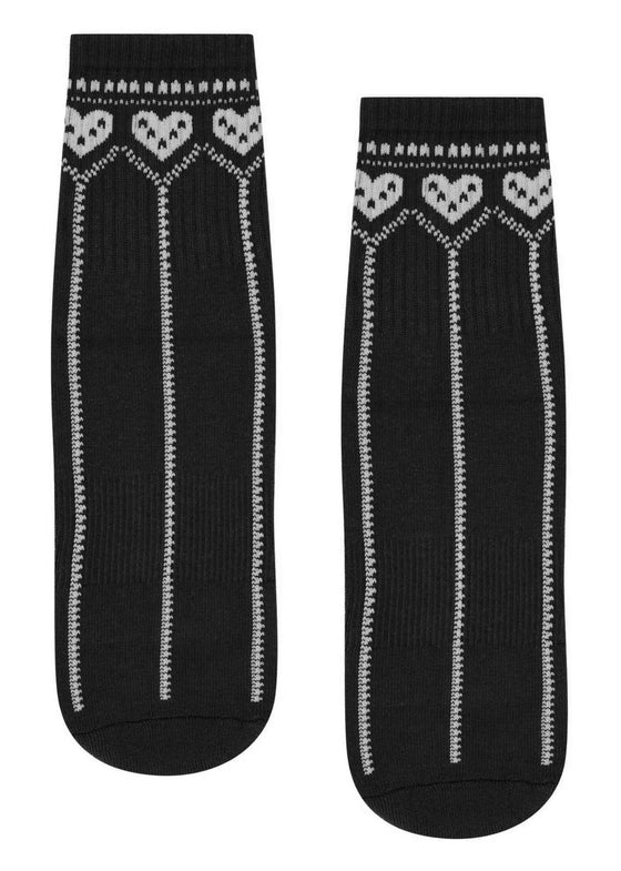 Crew Non Slip Grip Socks - Alpine Heart Midnight


