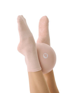  MoveActive Classic Crew Grip Socks - Soft Pink