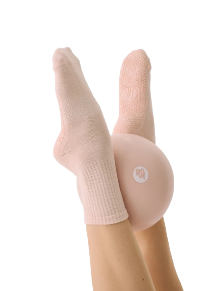 MoveActive Classic Crew Grip Socks - Soft Pink