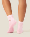 MoveActive Classic Crew Grip Socks - Raspberry Ruffle Pink