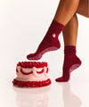 MoveActive Classic Crew Grip Socks -  Strawberry Ruffle Ruby