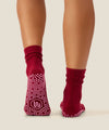 MoveActive Classic Crew Grip Socks -  Strawberry Ruffle Ruby