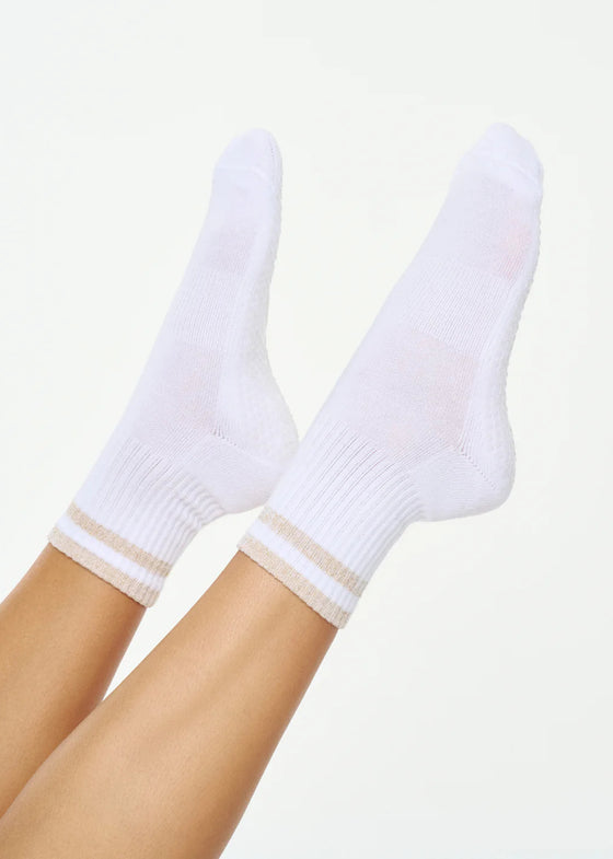 MoveActive Crew Non Slip Grip Socks - Neon Nights Stripe