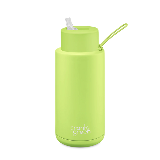 Frank Green Limited Edition 1 Litre Reusable Bottle Straw Lid - Pistachio Green