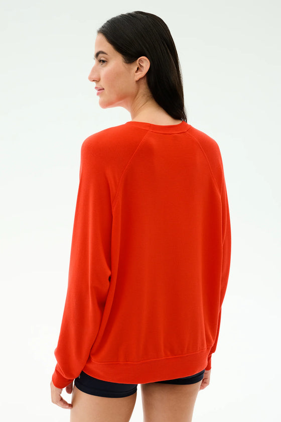Splits59 Andie Oversized Fleece Sweatshirt -  Lotus Red