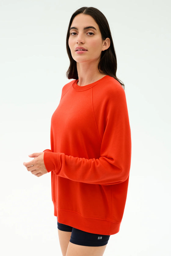 Splits59 Andie Oversized Fleece Sweatshirt -  Lotus Red