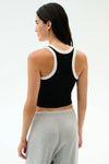 Splits59 Kiki Rib Crop Tank - Black/White