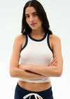 Splits59 Kiki Rib Crop Tank - White/Indigo