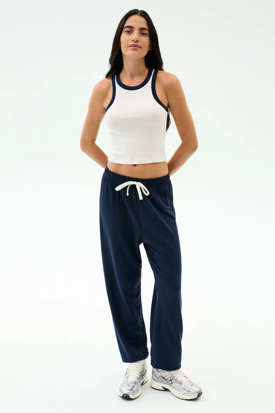 Splits59 Kiki Rib Crop Tank - White/Indigo