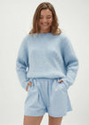 Vacation Club Fluffy Knit Jumper - Blue