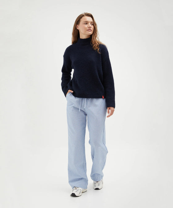 Holiday Shop Mock Neck Knit - Navy