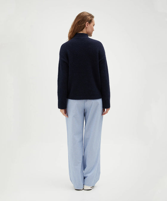 Holiday Shop Mock Neck Knit - Navy