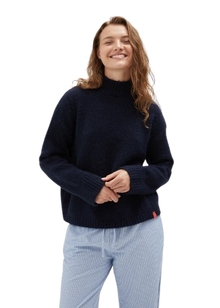  Holiday Shop Mock Neck Knit - Navy
