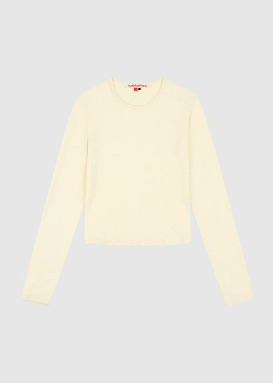 Holiday Shop Long Sleeve Jersey Top - Butter