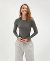Holiday Shop Long Sleeve Jersey Top - Charcoal