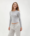Holiday Shop Long Sleeve Jersey Top - Grey