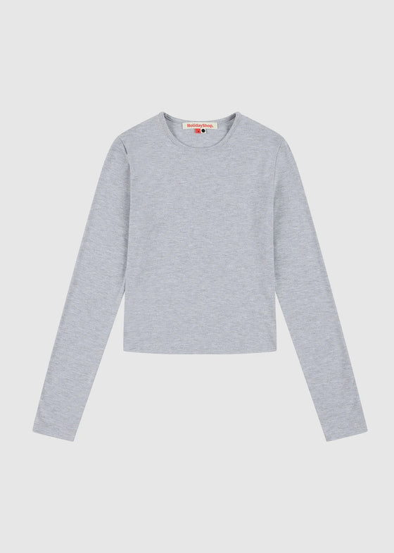 Holiday Shop Long Sleeve Jersey Top - Grey