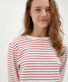 Holiday Shop Cotton Striped Long Sleeve Top - Red Stripe