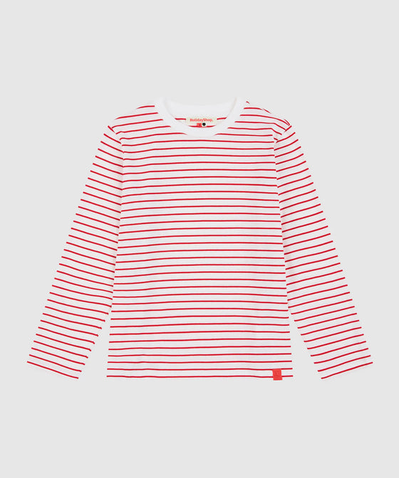 Holiday Shop Cotton Striped Long Sleeve Top - Red Stripe