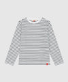 Holiday Shop Cotton Striped Long Sleeve Top - White Stripe