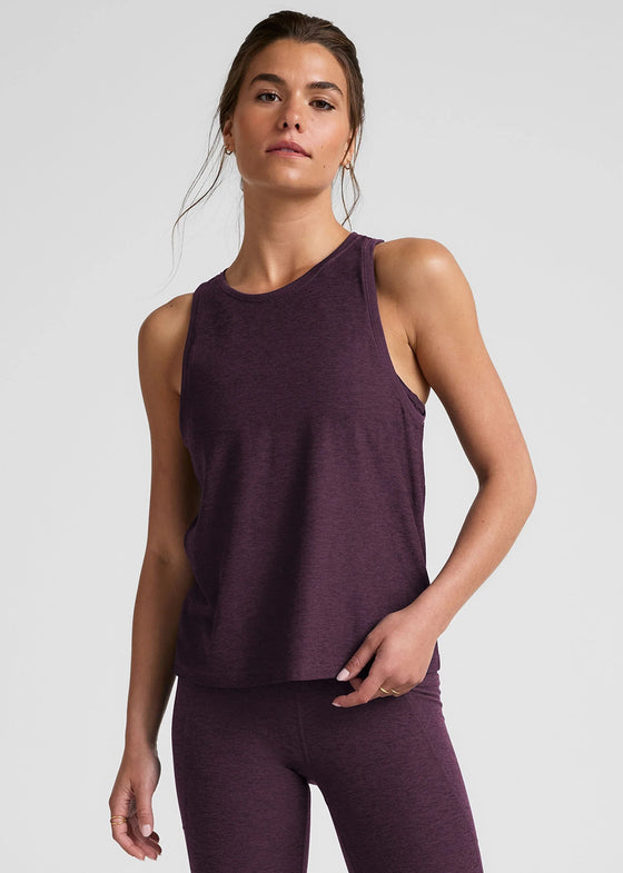 Beyond Yoga Featherweight Rebalance Tank Eggplant Purple Heather
