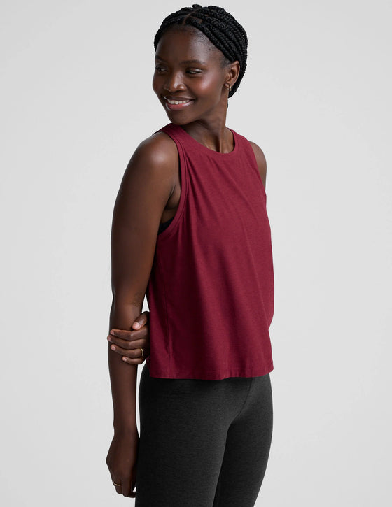 Beyond Yoga Featherweight Rebalance Tank - Ruby Rush Heather